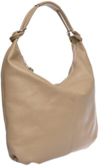 Beige Leren Tas - One Size