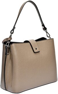 Beige Leren Tas - One Size