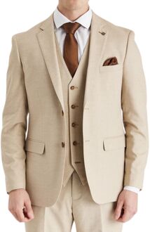 Beige lichtgewicht zomerblazer met één rij knopen voor heren
