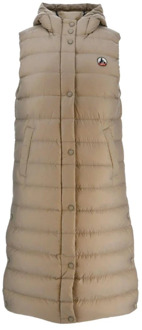 Beige Lola Lang Vest Jott , Beige , Dames - M,S