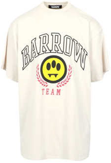 Beige Oversize Katoenen T-shirts en Polos Barrow , Beige , Heren - Xl,L,M