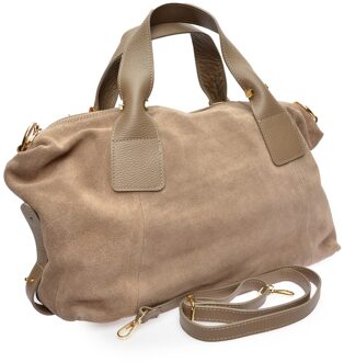 Beige Rundleer Tas