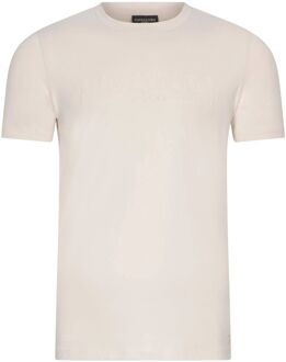 Beige Slim Fit Katoenen T-shirt Cavallaro , Beige , Heren - 2Xl,Xl,L,M,S,3Xl