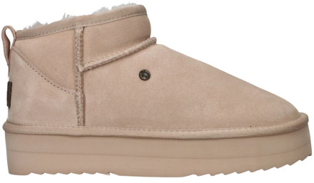 Beige Suède Plateau Winterlaars Warmbat , Beige , Dames - 38 Eu,39 Eu,37 Eu,43 Eu,40 Eu,36 Eu,42 Eu,41 EU