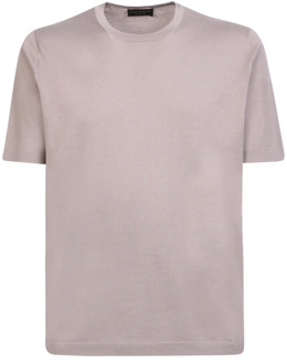 Beige T-shirt Casual Style Ss23 Dell'oglio , Beige , Heren - 2Xl,Xl,L