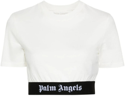 Beige T-shirts en Polos Palm Angels , Beige , Dames - M,S,Xs
