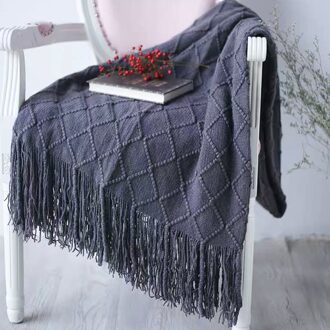 Beige Worp Deken Geweven Effen Zachte Sofa Couch Cover Decoratieve Gebreide Deken 5