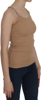 Beigekleurige Mouwloze Spaghetti Strap Tanktop Blouse - maat Veelkleurig