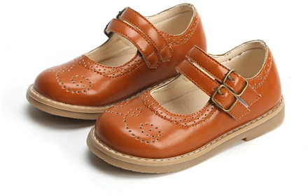 Bekamille Girls Leather Shoes Autumn Solid Color Restro Flat Sneakers Kids Shoes for Girl Princess Baby Dancing Shoes SMG056