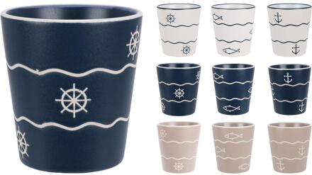 Beker aardewerk 200ml maritiem verschillende