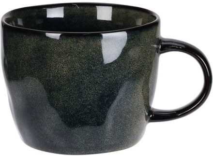 Beker Aardewerk 350ml Zwart/ Blauw
