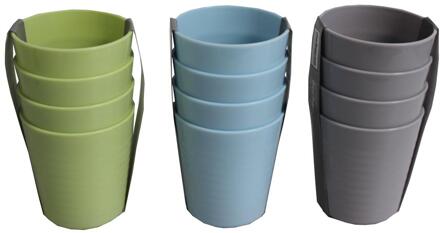Beker kunststof 25cl Ø7,5xH8,5cm set a 4 verschillende