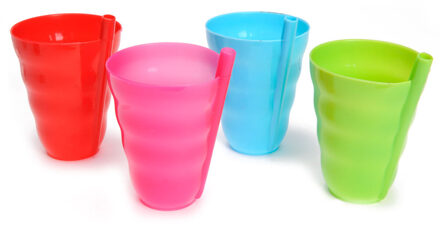 Beker met rietje, 4st.