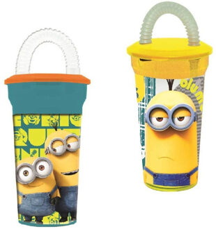 Beker met rietje Minions 400 ml
