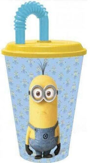 Beker met rietje Minions: 430 ml