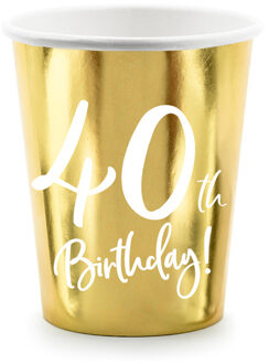 Bekers 40 Jaar Goud 220ml 6st