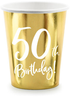 Bekers 50 Jaar Goud 220ml 6st