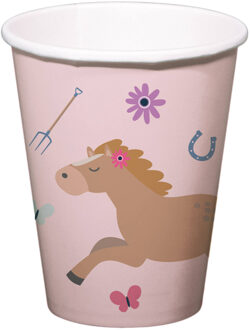 Bekers Happy Horses 250 ml (8st) Multikleur - Print