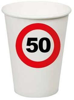 Bekers Traffic 50 Jaar Rood - Zalm, Wit - Transparant