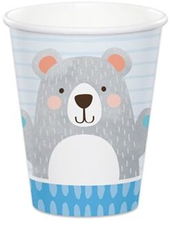 Bekertjes Birthday Bear (8st) Blauw
