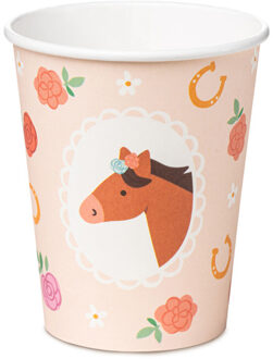 Bekertjes Paarden Perzik (6st) Multikleur - Print