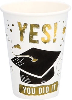 Bekertjes 'Yes You Did It' (8st) Multikleur - Print