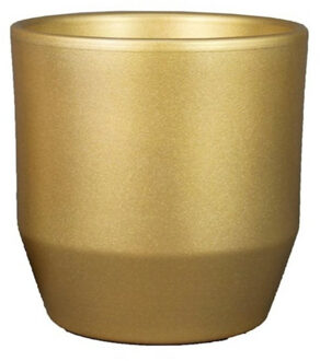 Bela Arte Bloempot - keramiek - goud glans - D15/H14 cm - Plantenpotten Goudkleurig