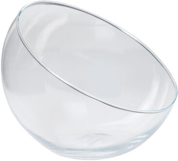 Bela Arte Bolvaas schuine schaal - transparant glas - D16 x H13 cm - Vazen