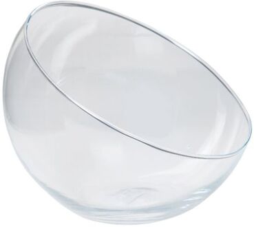 Bela Arte Bolvaas schuine schaal - transparant glas - D20 x H17 cm - Vazen