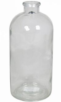 Bela Arte Glazen vaas/vazen 1600 ml smalle hals 11 x 20 cm - Vazen Transparant