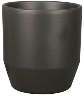 Bela Arte Plantenpot/bloempot Joly - keramiek - antraciet - 21.5 x 20 cm