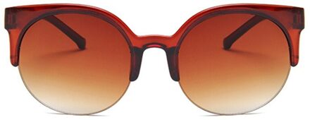 Belbello Vrouwen Semi-Randloze Zonnebril Vrouwen Kleur Effen Zonnebril Mannen Luipaard Print Trend Ronde Zonnebril UV400 C3