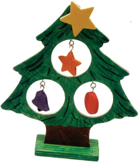 Beleduc Houten kerstboom decoratie om zelf te kleuren/schilderen