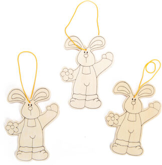 Beleduc Kleur je eigen Paashaas Hangers, 3st.