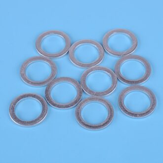 Beler 10Pcs Zilver Aluminium Legering Motor Olie Verpletteren Ringen Drain Plug Pakkingen 18mm ID. 25.5mm OD. fit voor de meeste auto
