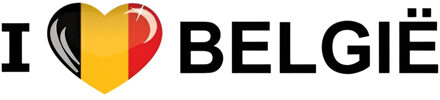 België Sticker - I Love België - Zwart / Geel / Rood