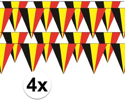 Belgie vlaggenlijn - 4x - slinger - landen - 5 meter - puntvlaggetjes - plastic