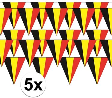 Belgie vlaggenlijn - 5x - slinger - landen - 5 meter - puntvlaggetjes - plastic