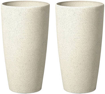 Beliani ABDERA - Bloempot set van 2 - Beige - Groot - Stenenmix