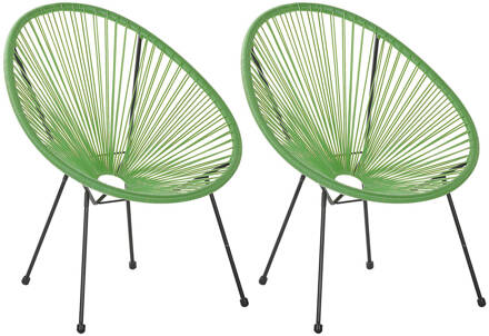 Beliani ACAPULCO II Set van 2 stoelen groen