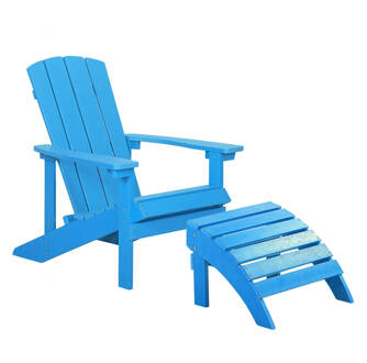 Beliani ADIRONDACK - Tuinstoel set van 2 - Blauw - Kunsthout