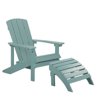 Beliani ADIRONDACK - Tuinstoel set van 2 - Turquoise - Kunsthout Blauw