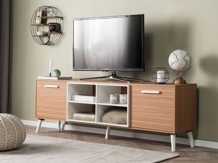 Beliani ALLOA TV-meubel lichte houtkleur Bruin, Wit