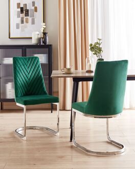 Beliani ALTOONA Set van 2 stoelen groen