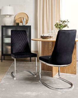 Beliani ALTOONA set van 2 stoelen zwart