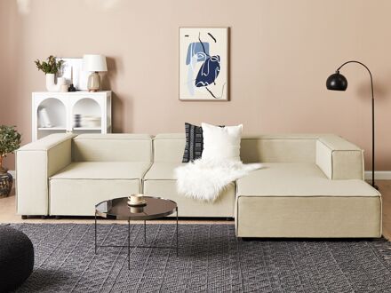 Beliani APRICA - Modulaire Sofa-Beige-Linnen