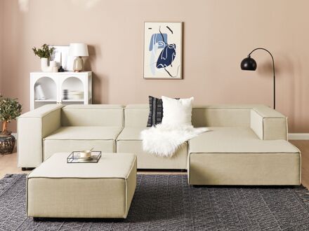 Beliani APRICA - Modulaire Sofa-Beige-Linnen