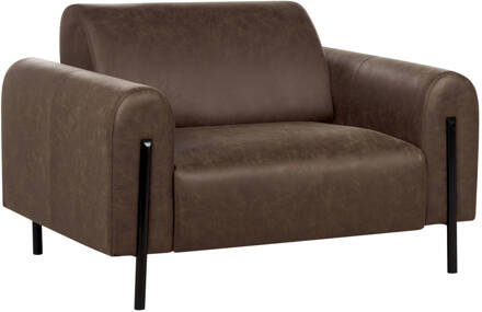 Beliani ASKIM - Fauteuil-Bruin-Polyester