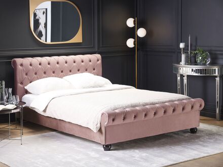 Beliani AVALLON Bed roze 160x200