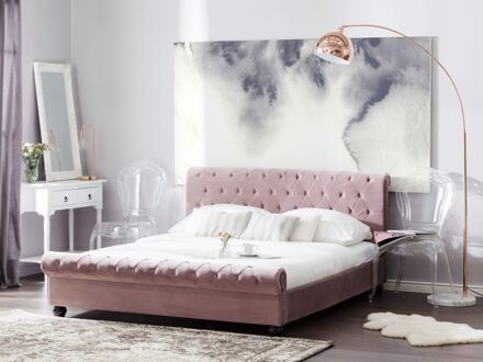 Beliani AVALLON Bed Roze 180x200